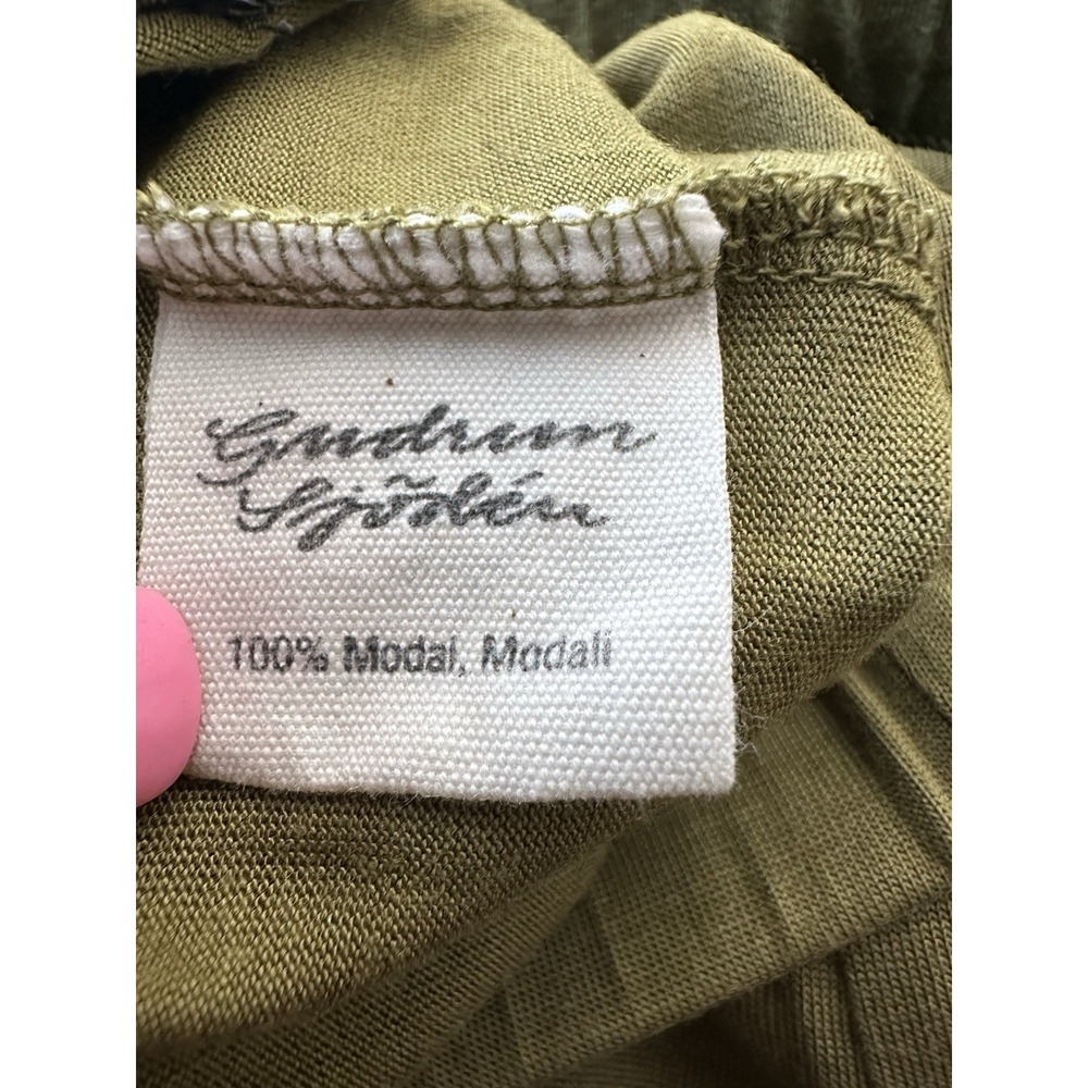 Gudrun Sjoden Green Stretchy Crop Wide Leg Pants XL Modal Boho Lagenlook #W1-9 - Picture 7 of 9